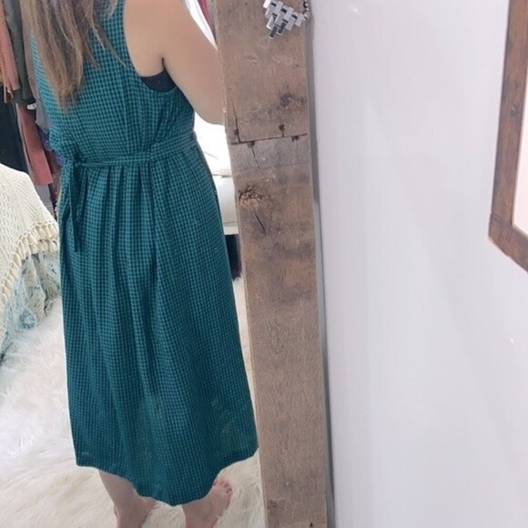 Vintage blue and green maxi dress size 14-16 - Picture 4 of 11